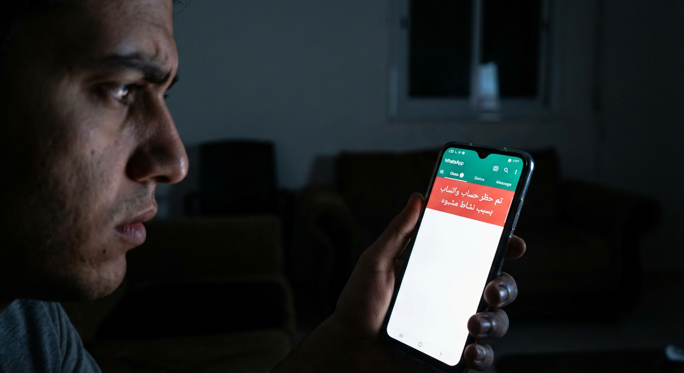 تم حظر حساب واتساب بسبب نشاط مشبوه
