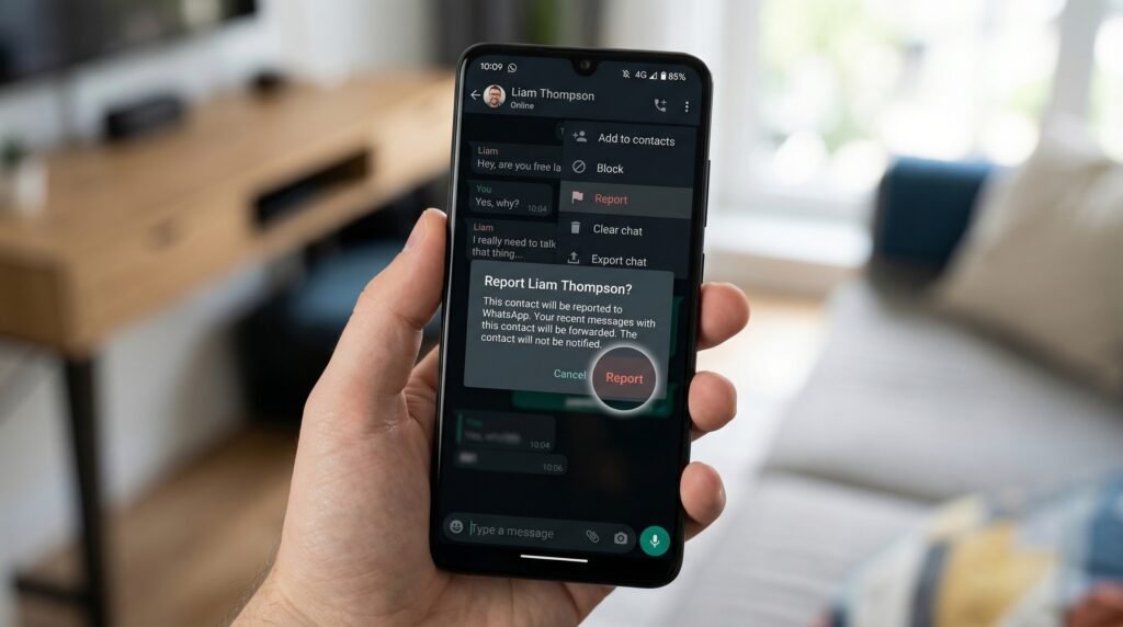 ماذا يحدث إذا أبلغت عن شخص في واتساب