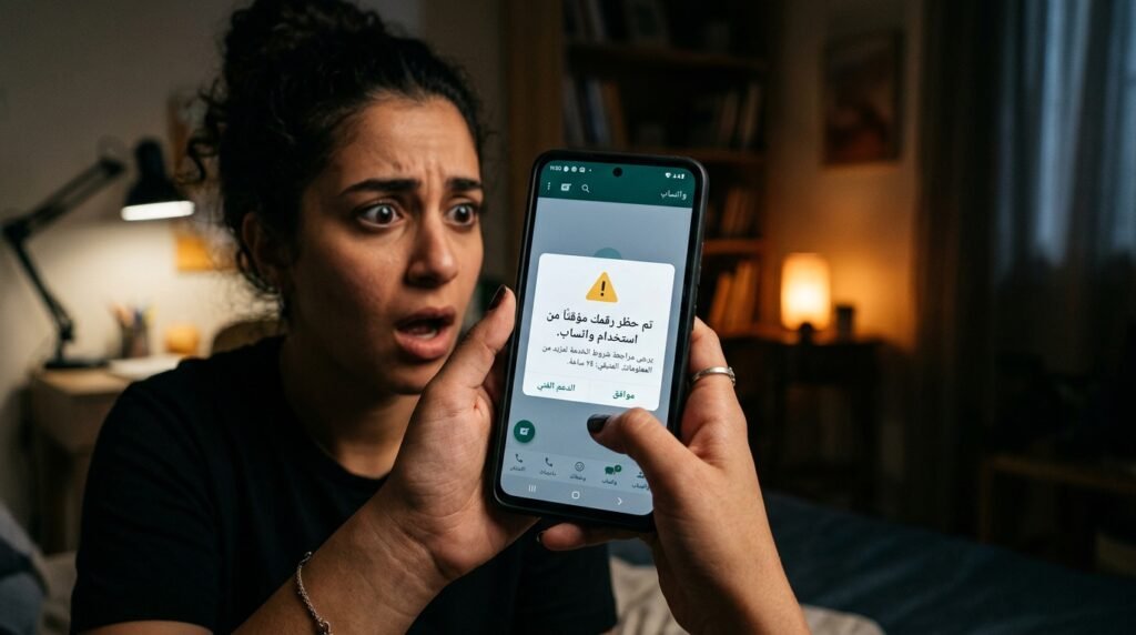 تم حظر رقمك من استخدام واتساب مؤقتا بسبب نشاط مريب أو محاولة وصول غير معتادة