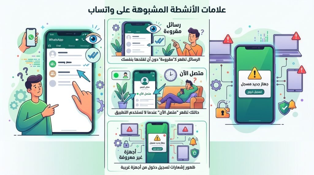 كيف أعرف أن حسابي في واتساب مراقب من خلال رسائل مقروءة تلقائيًا وأجهزة غير معروفة