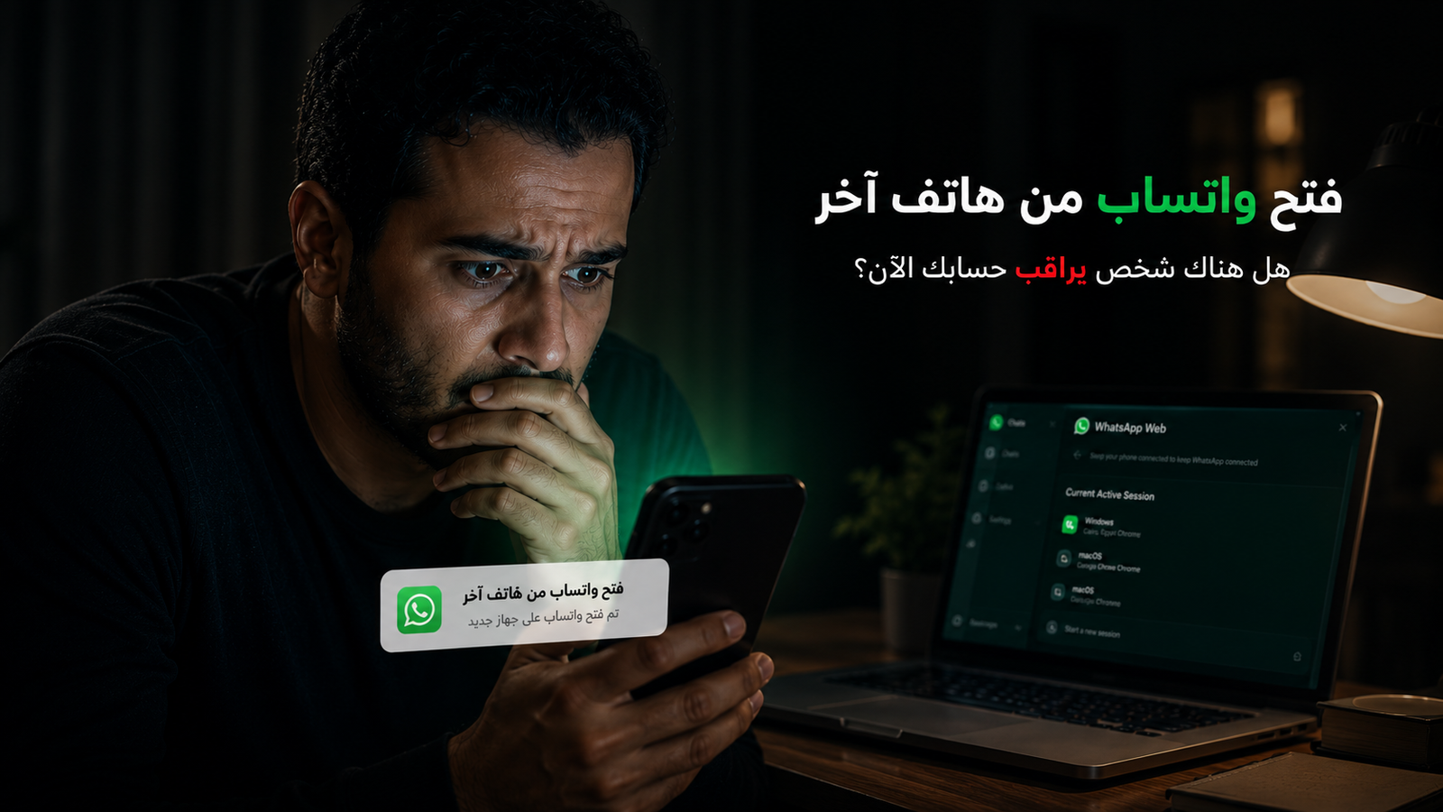 فتح واتساب من هاتف آخر: كيف تعرف أن شخصًا يستخدم حسابك سرًا؟ العلامات الحقيقية التي تكشف التجسس فورًا (دليل 2026 الكامل) فتح واتساب من هاتف آخر
