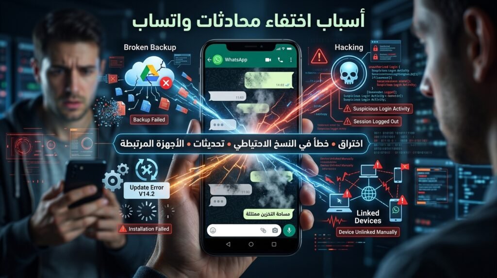 اختفاء محادثات واتساب فجأة