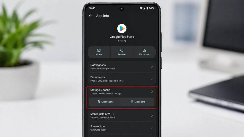 طريقة مسح كاش متجر Google Play