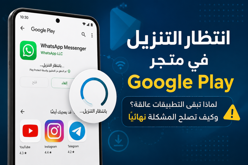 انتظار التنزيل في متجر Google Play: لماذا تبقى التطبيقات عالقة وكيف تصلح المشكلة نهائيًا؟ انتظار التنزيل في متجر Google Play