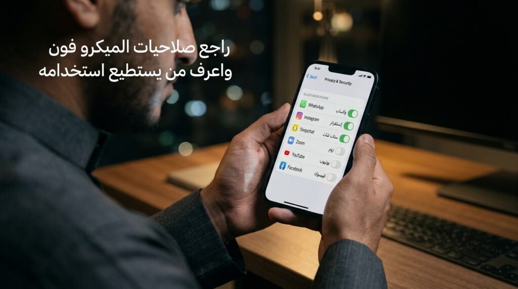 راجع صلاحيات الميكروفون
واعرف من يستطيع استخدامه