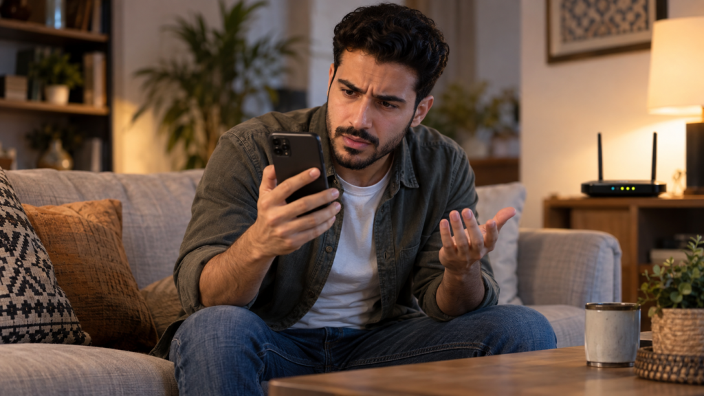 الواي فاي متصل ولا يوجد إنترنت